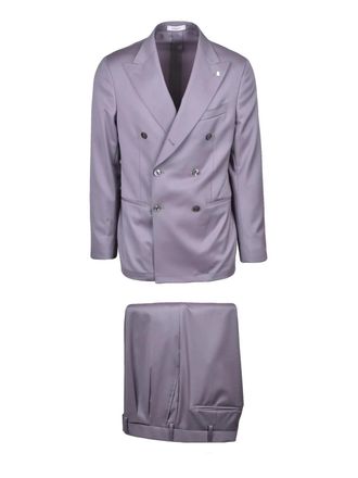Sartoria Latorre Double-Breasted Wool Suit with Elegant Pleats and Fluid Fit