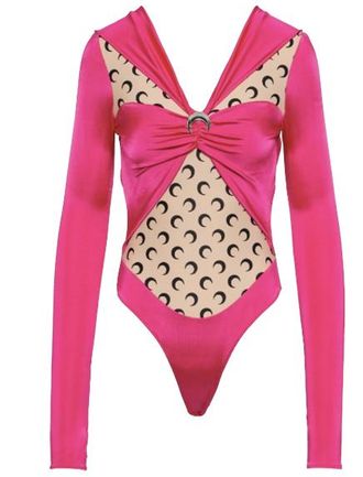Marine Serre Pink Regenerated Jersey Bodysuit Size S