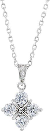 Savvy Cie Jewels Silver Cz Pendant Necklace