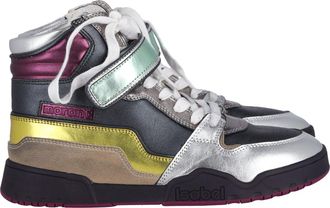 Isabel Marant Bresse Metallic Colorblock High-Top Sneakers in Multicolor Leather