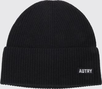 Autry Cappello beanie in lana con risvolto e patch logo applicata sul davanti