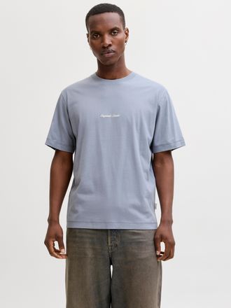 Jack & Jones Kurzarmshirt JACK & JONES JORNORREBRO EMB TEE SS CREW NECK NOOS, Herren, Gr. XXL, tradewinds, Jersey, Obermaterial: 100% Baumwolle, unifarben, relaxed
