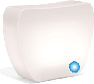 Monacis Maceta De Resina Jardinera Luminosa L&aacute;mpara De Exterior 57x31x48x21 Cm Mod. Heart Led 30 Luz Azul
