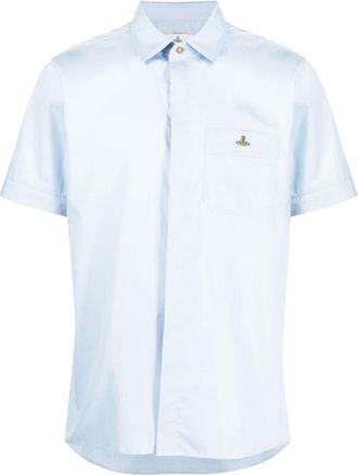 Vivienne Westwood Overhemden, Heren, Blauw, XL, Katoen, Short Sleeve Shirt