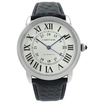 Cartier Pre-owned Cartier Ronde Solo De Cartier Silvered Opaline Dial Mens Watch W6701010