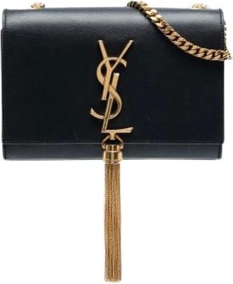Saint Laurent Pre-owned Cross Body Bags, female, Black, Size: ONE SIZE Pre-owned Vintage Cross Body Bag