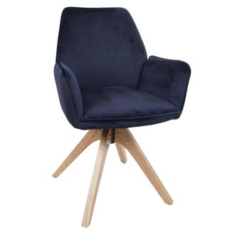 Hhg [nunca Usado] Silla De Comedor Hhg-384, Silla De Mesa De Comedor, Silla De Cocina, Silla Con Reposabrazos, Giratoria, Madera Y Terciopelo De 320 G/m&sup2;,