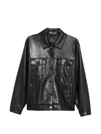 Anine Bing Rory Jacket - Black Recycled Leather