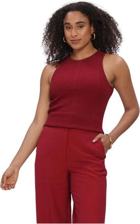 Moss Copenhagen Mschcharlitta SL TOP - Dames - Tops zonder mouwen - Rood - S/M - Leer - Tops