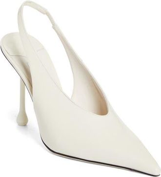 Jimmy Choo London Isa Pointed Toe Slingback Pump in Latte Patent at Nordstrom, Size 10.5Us