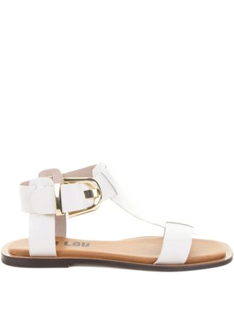 Bibi Lou Sandali Sunny in pelle con fibbia - Bianco