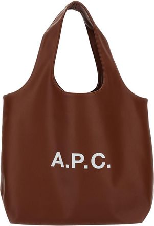 A.P.C. Structured Brown Handbag with Smooth Finish