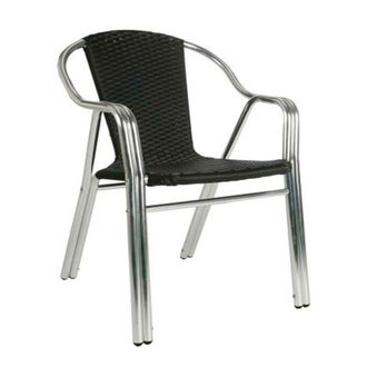Resol Sillon Aluminio Edge Comfort Negro, Sill&oacute;n Aluminio Edge Comfort Negrosill&oacute;n Apilable Para Exteriorestructura Tubular Doble, &Oslash; 25 X 1,20 Mm De Grosor,