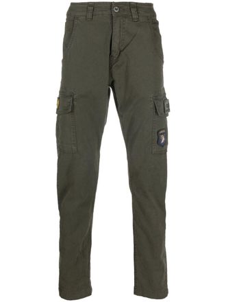 Alpha Industries logo-patch cargo trousers - men - Elastane/Cotton - 36 - Grey