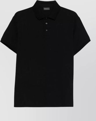 Emporio Armani logo-knit cotton short-sleeve polo shirt