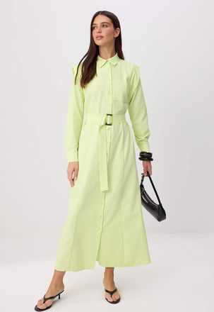 Trendyol Modest Dames Groen Effen Maxi Lang Casual Skater Modest Jurken
