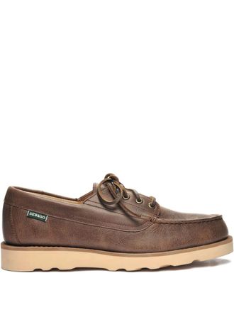 Sebago lace-up flat boat shoes - men - Mesh/Calf Leather/Pig Leather/Rubber/Leather - 7.5 - Brown