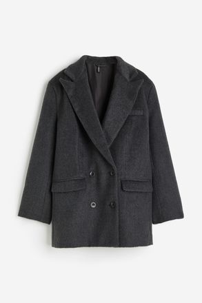 H&M Zweireihiger Blazer in Oversize-Passform - Grau
