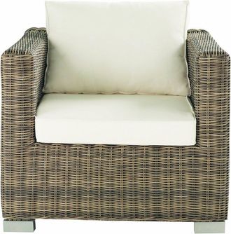 Maisons du monde Sill&oacute;n de exterior de aluminio y resina reciclada gris