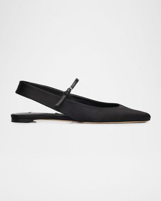 Toteme Slingback Satin Mary Jane Flats