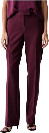 Fracomina Elegante Chino Broek - Dames - Wijde Broeken - Paars - XL - Leer - Broeken