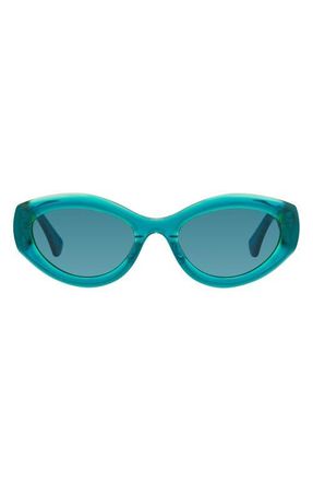 Kurt Geiger 54mm Cat Eye Sunglasses in Blue/Blue at Nordstrom