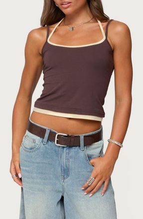 Edikted Roya Layered Camisole in Brown at Nordstrom, Size X-Small