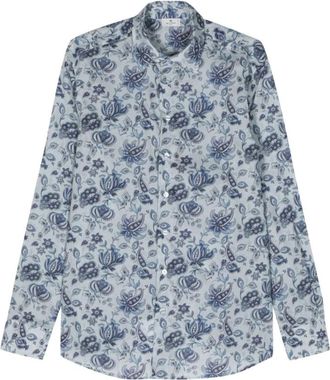 Etro Paisley Jacquard Katoenen Overhemd - Heren - Casual Overhemden - Veelkleurig - 2XL - Katoen - Overhemden