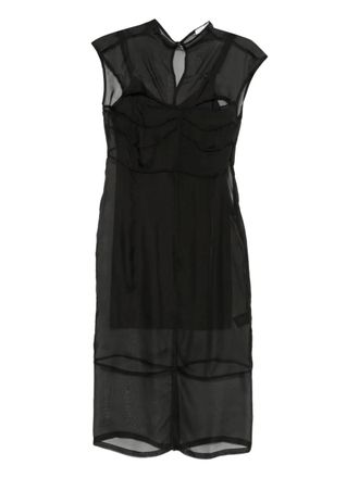Patrizia Pepe Mouwloze midi-jurk - Zwart