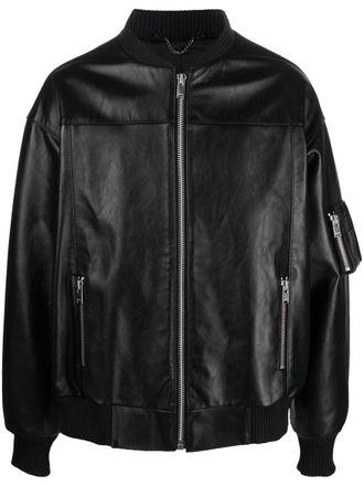 Misbhv x Ufo361 leren bomberjack - Zwart