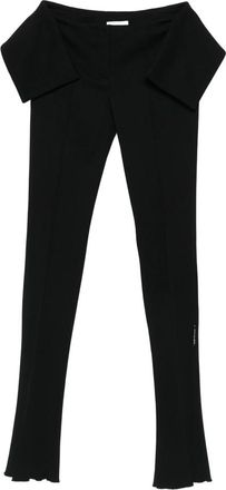 Off-white Flared-leg Ruffled Trousers