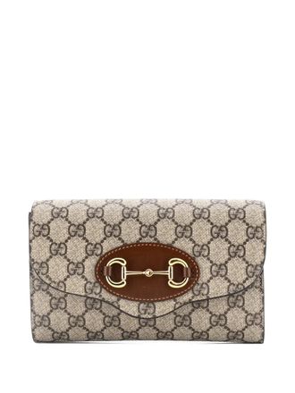 Gucci Horsebit 1955 Curved Flap GG Coated Canvas Mini shoulder bag - women - Fabric - One Size - Brown