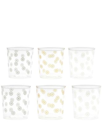 See U Soon Bicchieri a tema natalizio con stampa fiocchi di neve (6 pezzi) - Toni neutri