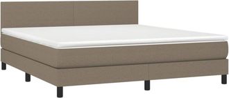 vidaXL Vidaxl - Cama Box Spring Con Colch&oacute;n Tela Gris Taupe 160x200 Cm