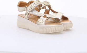 Mjus Sandalen met plateauzool in leer