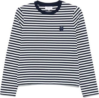 Maison Kitsun&eacute; Stoere Fox Head Patch T-shirt - Dames - Longsleeves - Veelkleurig - L - Katoen - Tops