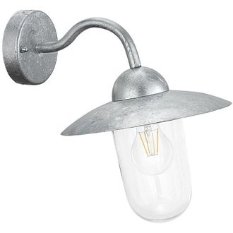 Eglo Eglo - Applique Esterno Classica Milton Acciaio Grigio Vetro Bianco E27