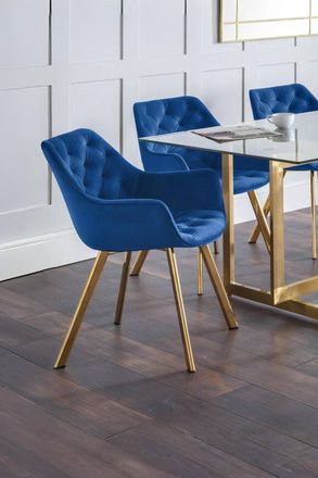Julian Bowen Lorenzo Upholstered Dining Chair (Set of 2) in Blue