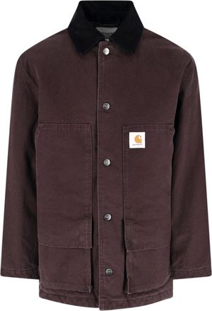 Carhartt Work in Progress Brown Lander Velvet-Collar Cotton Jacket