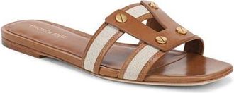Veronica Beard Via Mixed Media Slide Sandal in Honey/Natural at Nordstrom, Size 7.5