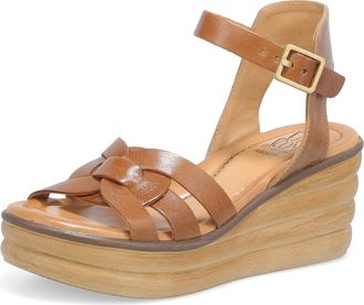 Miz Mooz Womens Ozzie Wedge Sandal, Brandy, 9-9.5