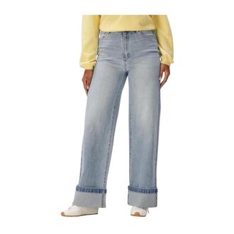 Abrand Dames Jeans High Wide Jordan - Dames - Jeans - Blauw - Maat: W32 Denim