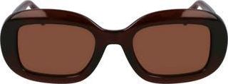 Ferragamo Gancini 51mm Oval Sunglasses in Transparent Brown at Nordstrom Rack