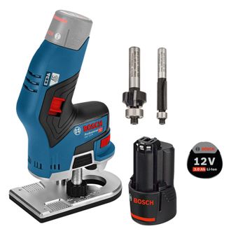Bosch Fresadora De Cantos A Bater&iacute;a Gkf 12v-8 / 1x Bater&iacute;a De 3,0 Ah Incl. 2x Fresas