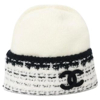 Chanel Pre-owned Accessories, female, White, Size: ONE SIZE Pre-owned Vintage Knit Hat