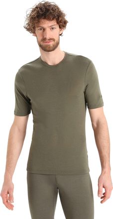 Icebreaker Mens Everyday Short Sleeve Crewe Top - Gym Top - 100% Merino Wool Base Layer - Loden, M