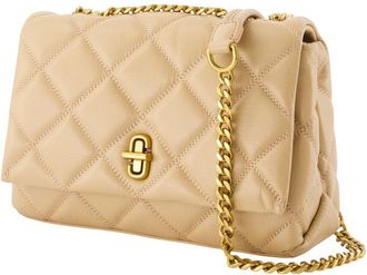 Marc Jacobs Womens The Slim Dual Chain Shoulder Bag - Marc Jacobs Leather Beige Cowhide Shoulder-Hobo-Bags