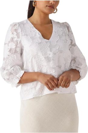 Selected Overhemden, Dames, Wit, S, Witte 3/4 Mouw Top