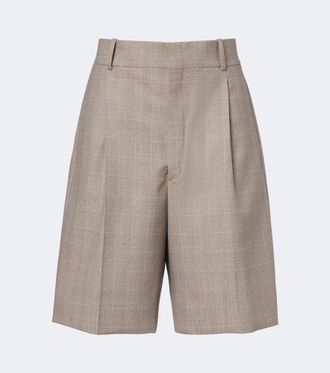 Bottega Veneta Bermudas de lana a cuadros Pr&iacute;ncipe de Gales
