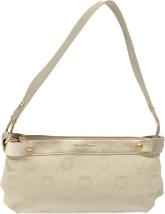 Ferragamo Gancini Shoulder Bag Canvas Canvas Shoulder Bag Bag (Pre-Owned)